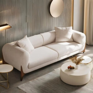 Modern Interior Furniture New Leather Wooden Combination Sofa Set Foam-Padded Sectional Living Hotel Use Fabric Bed