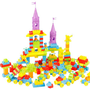 Kindergarten School Toys Educational Plastic Toys Train Building Blocks Toy Car Building Blocks