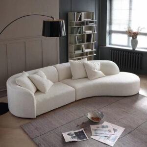 Modern Design Sectional Sofa Set Living Room Hotel Furniture with Curved Modular Velvet Fabric Couch