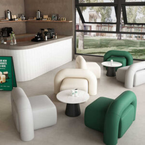 Modern Commercial Furniture Set Sofa Chair for Restaurant Coffee Shop & Book Store Fabric Upholstery Booth Seating