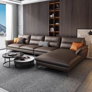 Modern European-Style Leather Sofa Set Lightweight Luxurious Genuine Leather Design Sectional