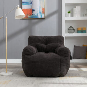 Modern Fluffy Bean Bag Chair with Memory Foam Casual Living Room Furniture Vacuum Compression Packaging